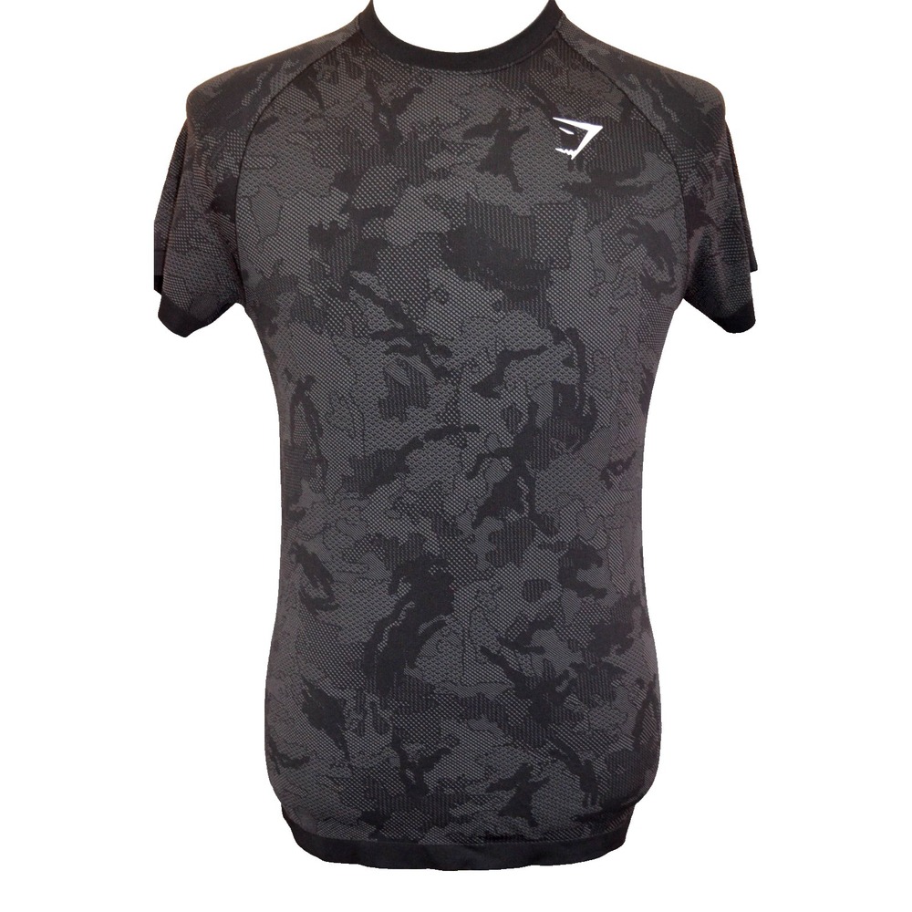 Gymshark Performance Shirt Mens Medium Black Camo Performance Athletic Training